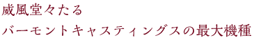 威風堂々たるバーモントキャスティングスの最大機種